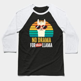 No Drama for This Llama Funny Vintage Sunset Animal Lover Baseball T-Shirt